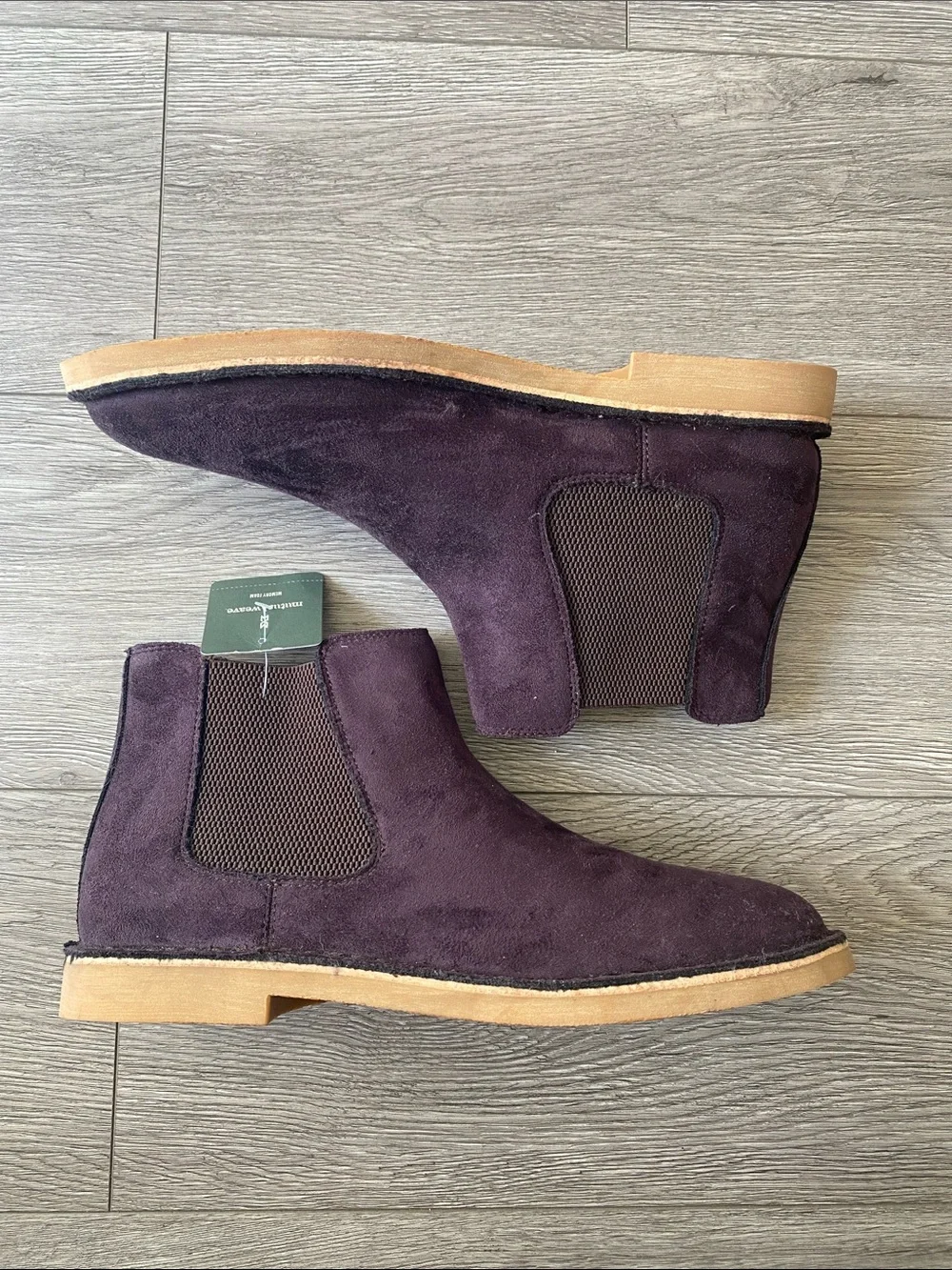 Mens Brown Memory Foam Suede Boots